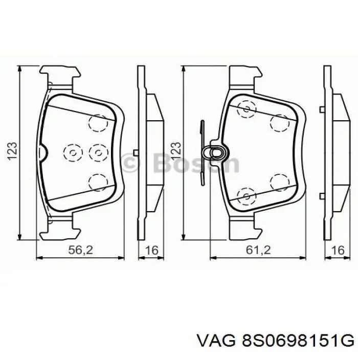 8S0698151G VAG pastillas de freno delanteras