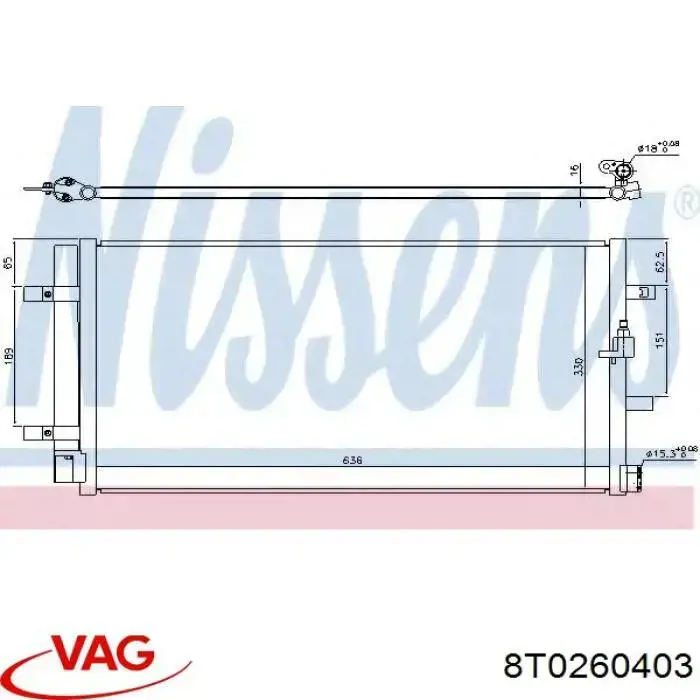 Comprar 8T0260403 VAG Condensador de aire acondicionado