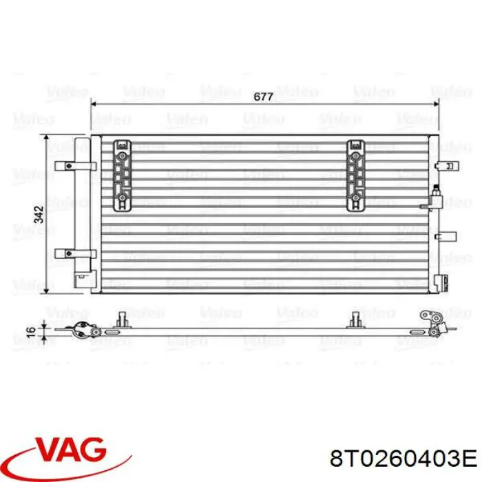 8T0260403E VAG condensador aire acondicionado