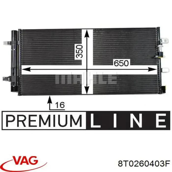 8T0260403F VAG Radiador de aire acondicionado