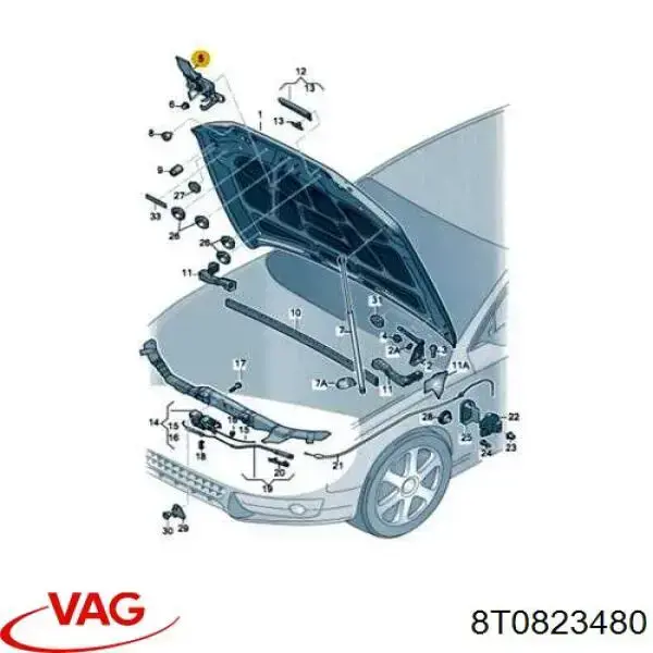 Comprar 8T0823480 VAG Gancho soporte del capó
