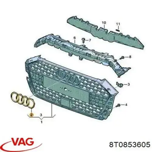 Comprar 8T0853605 VAG Emblema de la parrilla del radiador