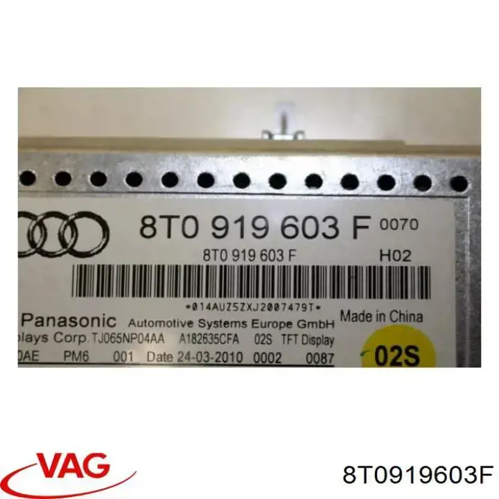 Pantalla 8T0919603F VAG