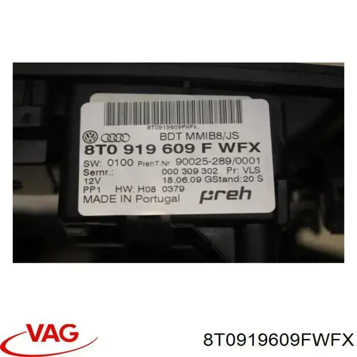 Comprar 8T0919609FWFX VAG Unidad de control multimedia