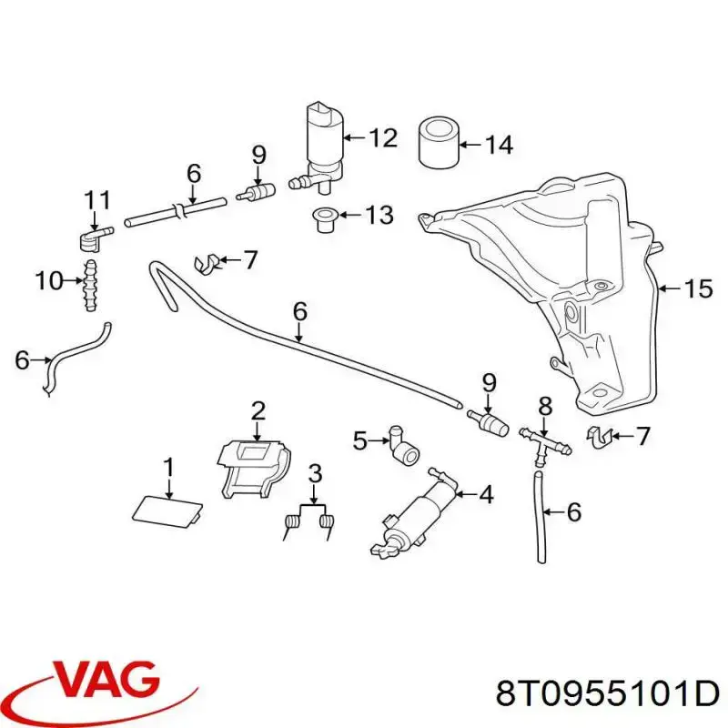 Comprar 8T0955101D VAG Tobera del lavafaros delantero izquierdo