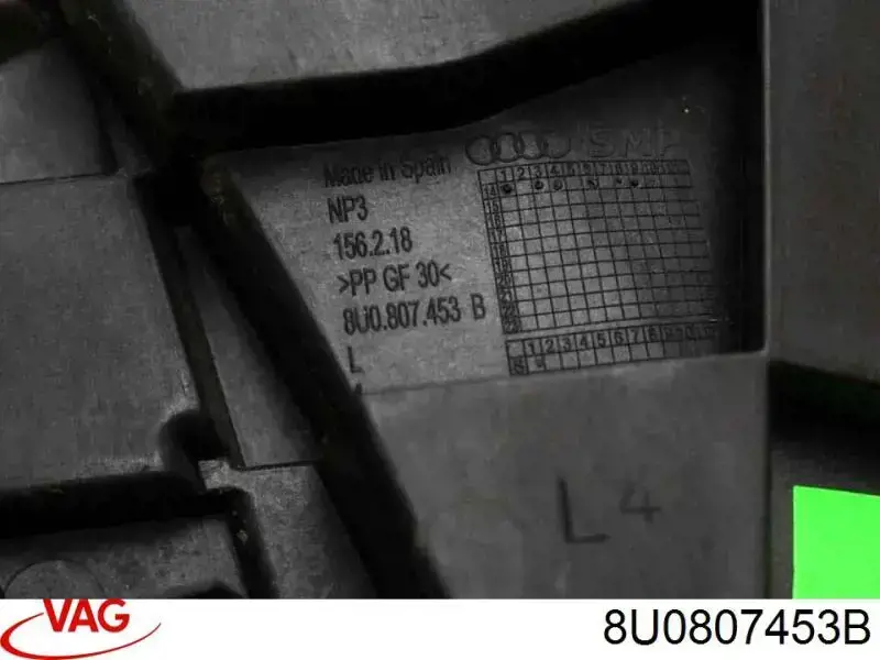 Comprar 8U0807453B VAG Guía izquierda del parachoques trasero