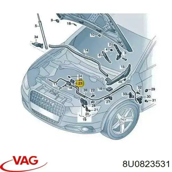Comprar 8U0823531 VAG Cable de capó del motor
