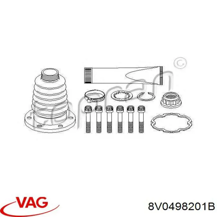 Fuelle, junta homocinética interna izquierda del semieje delantero 5Q0498201E VAG