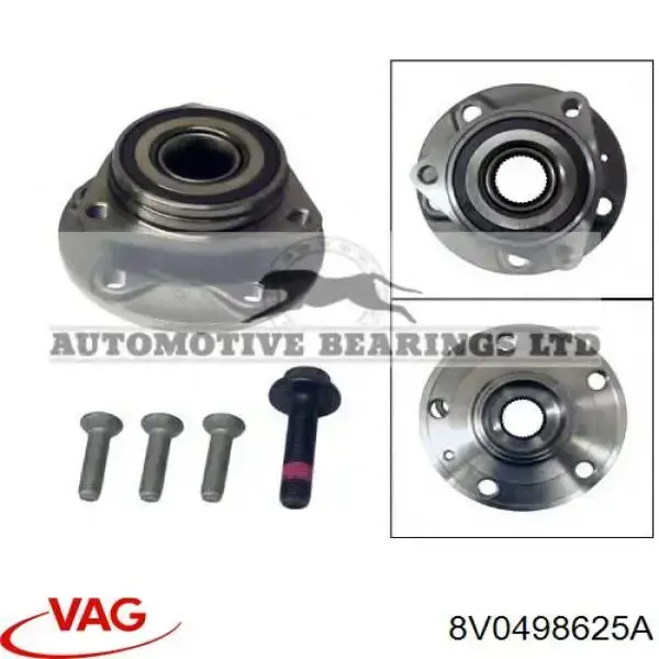 Buje de rueda delantero 8V0498625A VAG