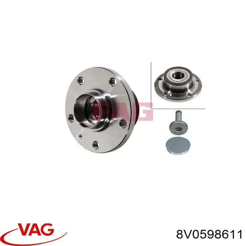 Comprar 8V0598611 VAG Cubo de rueda, Eje trasero