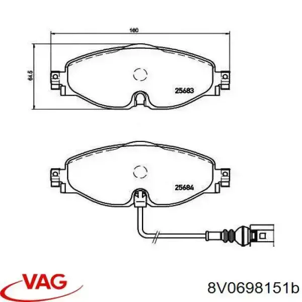 Pastillas de freno delanteras Volkswagen Tiguan 1 5N1, 5N2