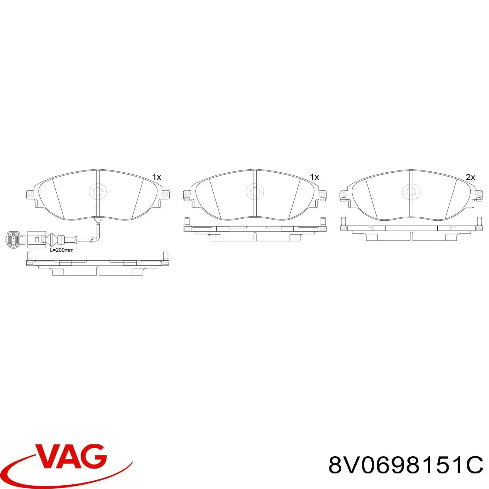 Pastillas freno delanteras VAG 8V0698151C precio, desde 36,35 EUR