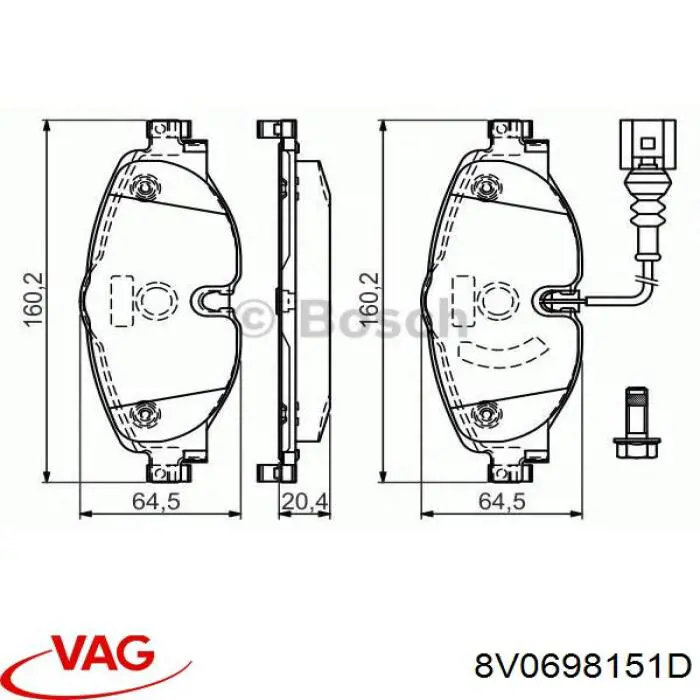 Pastillas de freno delanteras Volkswagen Tiguan 1 5N1, 5N2