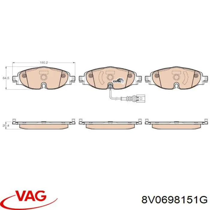 Pastillas de freno delanteras Volkswagen Tiguan 1 5N1, 5N2