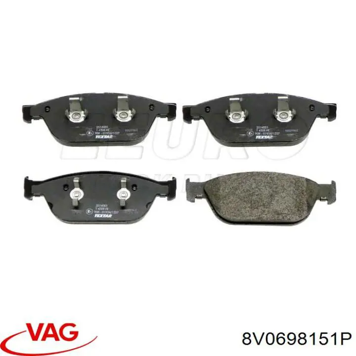 Comprar 8V0698151P VAG Pastillas delanteras de freno