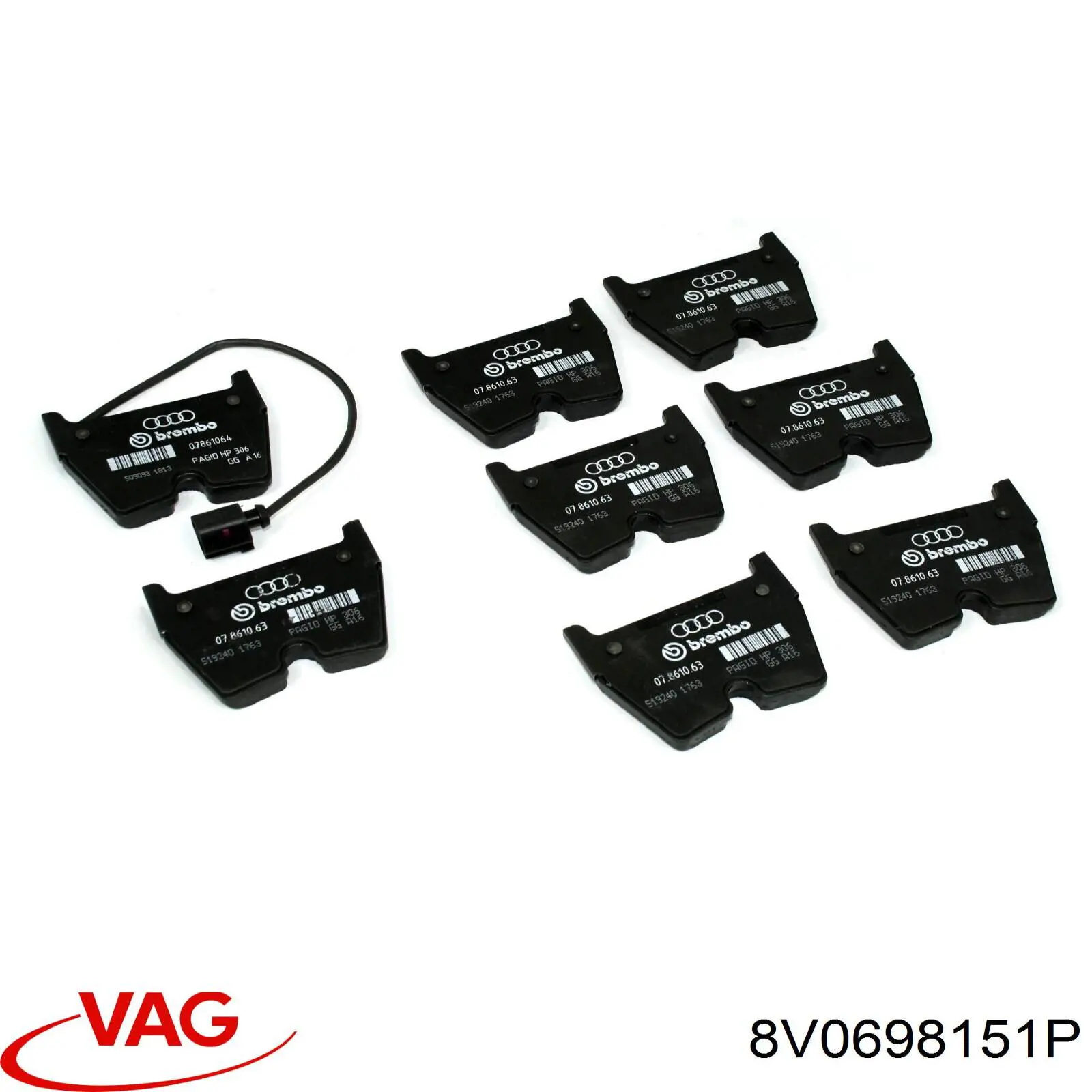 Pastillas freno delanteras VAG 8V0698151P precio, desde 68,43 EUR