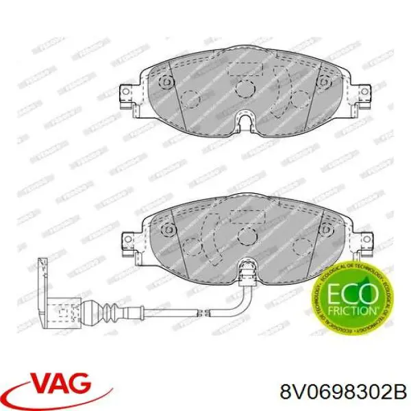 8V0698302B VAG freno de disco delantero