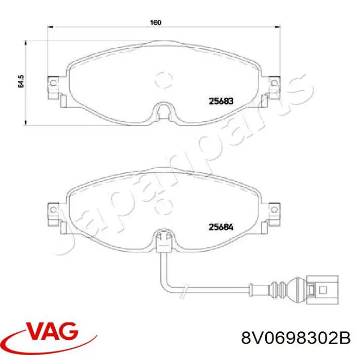 Frenos delanteros VAG 8V0698302B precio, desde 63,03 EUR