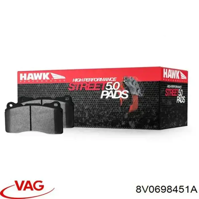 8V0698451A VAG Pastillas freno traseras