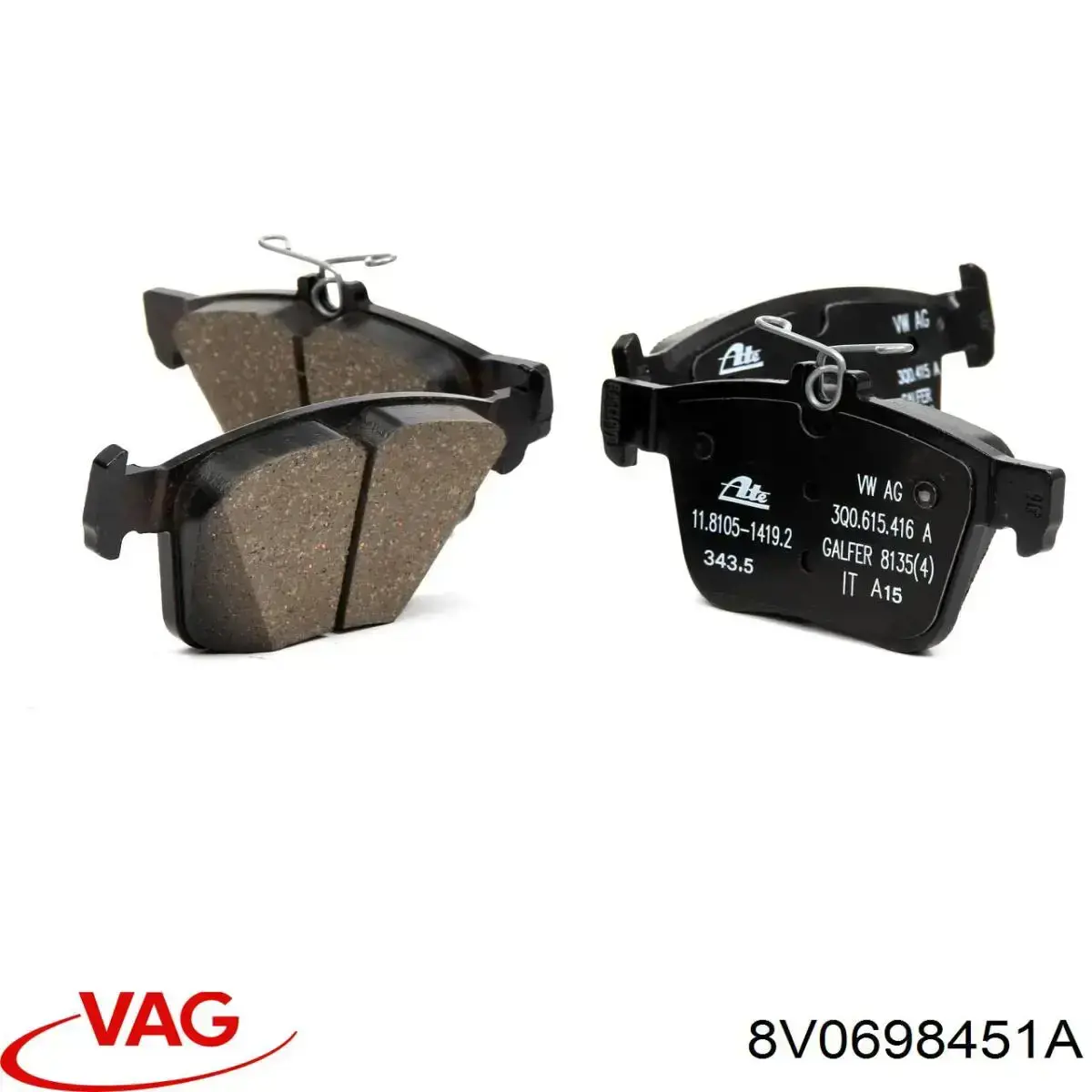Pastillas de freno traseras 8V0698451A VAG