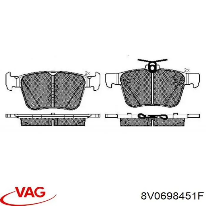Comprar 8V0698451F VAG Pastillas de freno traseras