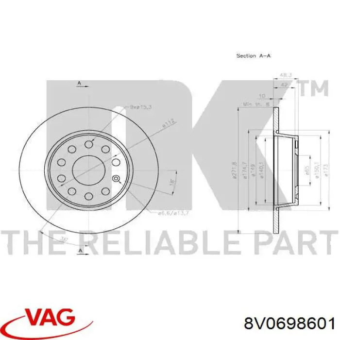  VAG 8V0698601 precio, desde 269,08 EUR