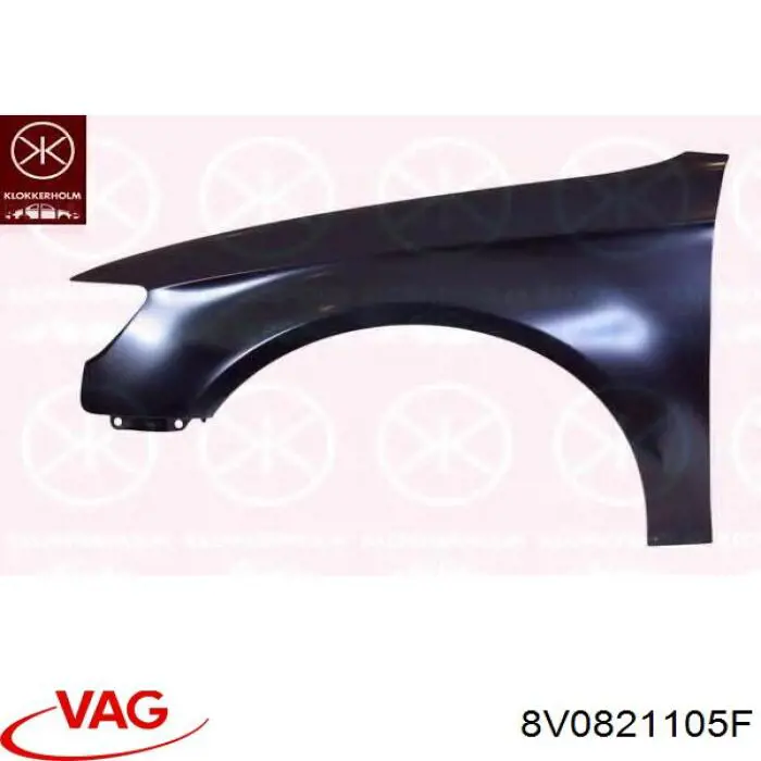 8V0821105F VAG Aleta delantera izquierda