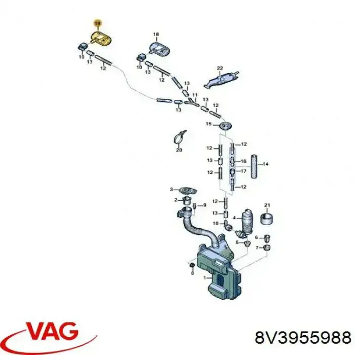 Boquilla del lavaparabrisas 8V3955988 VAG