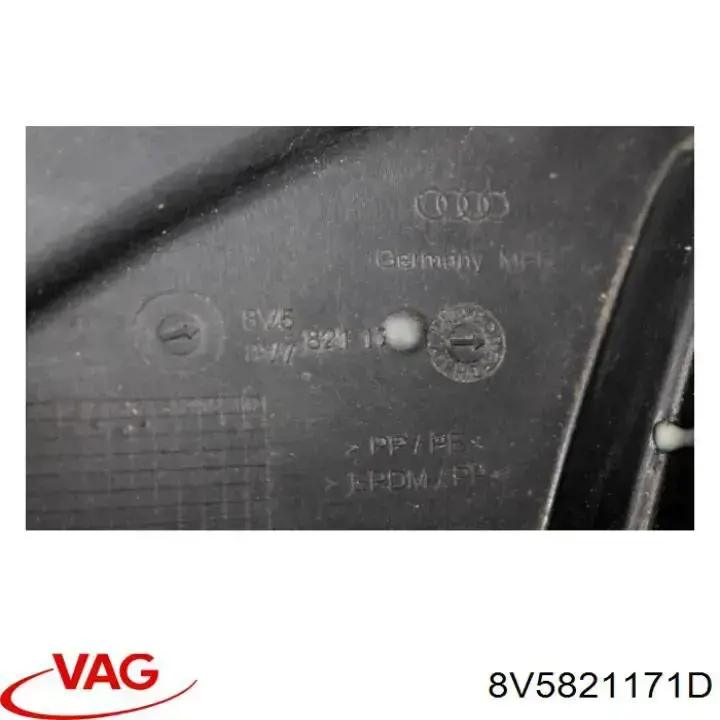 Comprar 8V5821171D VAG Guardalodos interior izquierdo, guardafango delantero