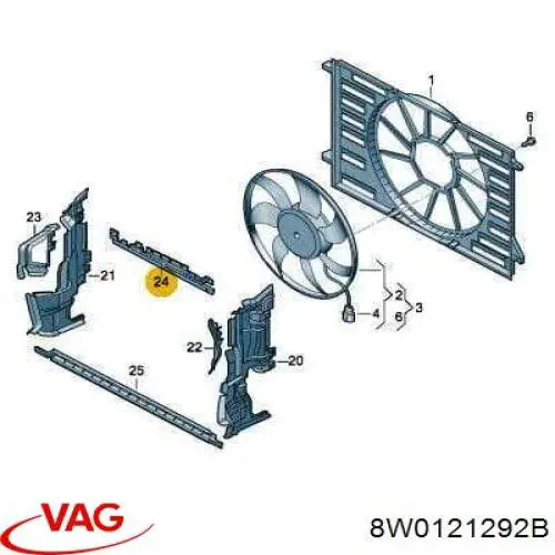 Comprar 8W0121292B VAG Deflector de aire superior del radiador
