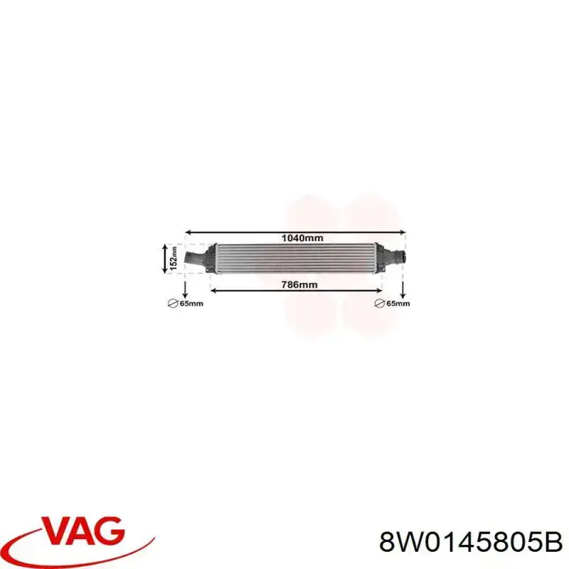 8W0145805B VAG Radiador de intercooler