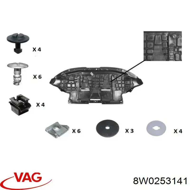 Abrazadera de sujeción delantera 8W0253141 VAG