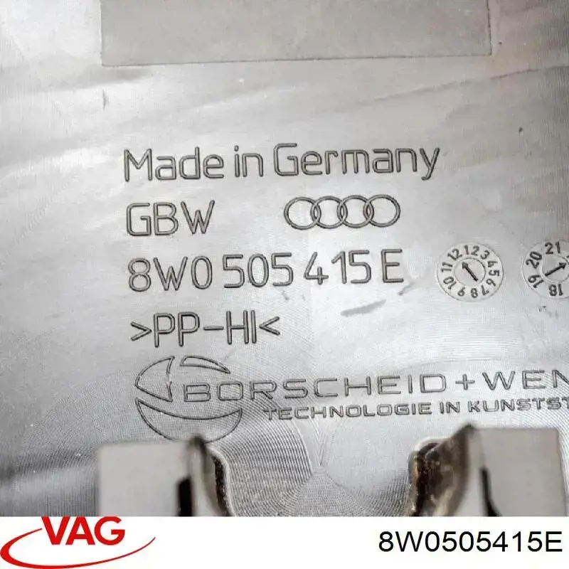 Protección inferior trasera del brazo de suspensión 8W0505415E VAG