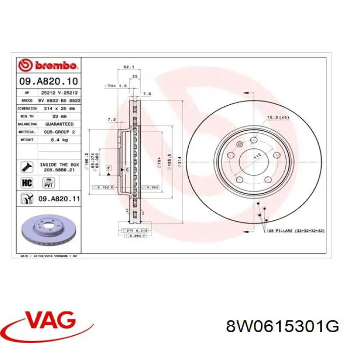 8W0615301G VAG Discos