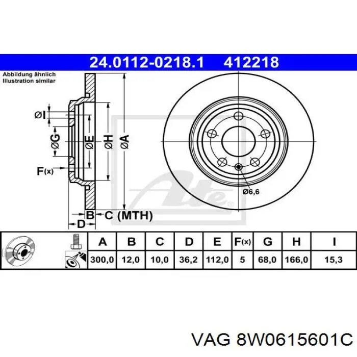 Comprar 8W0615601C VAG Disco de freno trasero