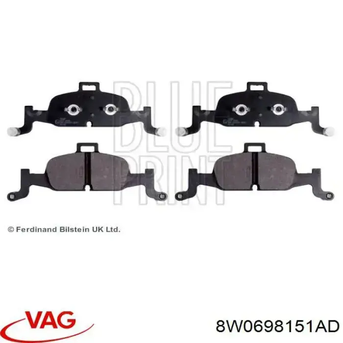 8W0698151AD VAG Pastillas delanteras