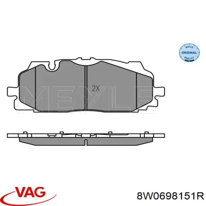 8W0698151R VAG pastillas de freno delanteras