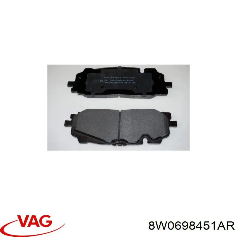 8W0698451AR VAG pastillas de freno traseras