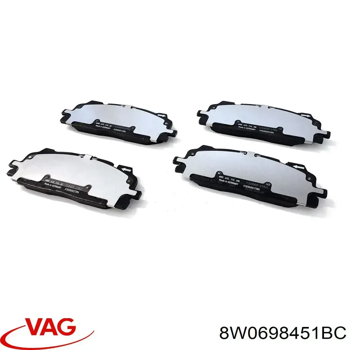 Comprar 8W0698451BC VAG Pastillas de freno traseras