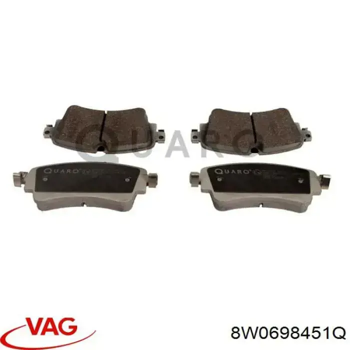 Pastillas de freno traseras 8W0698451Q VAG