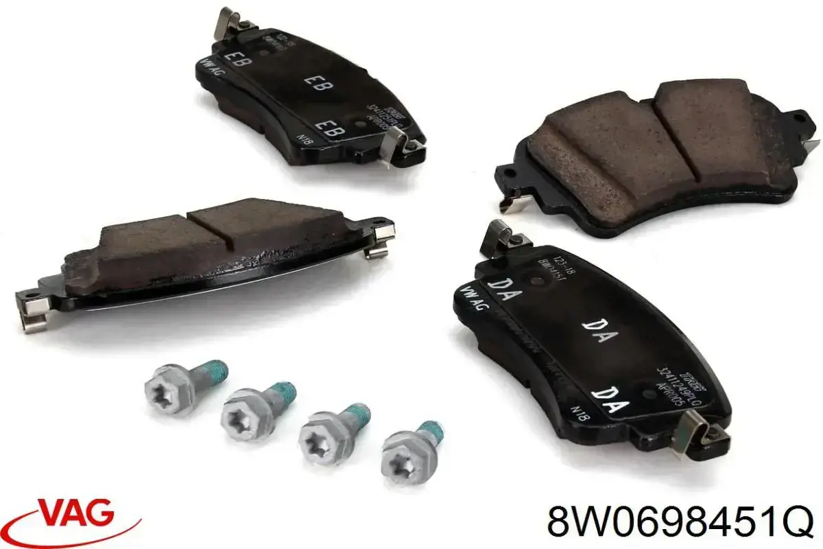 Pastillas de freno traseras 8W0698451Q VAG