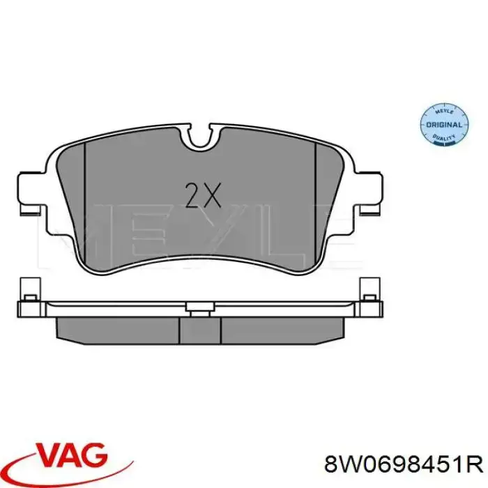 Pastillas de freno traseras 8W0698451R VAG