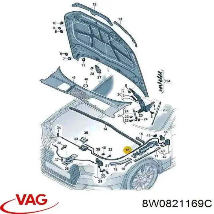 Tapón lateral de cubrejunta VAG 8W0821169C precio, desde 27,99 EUR