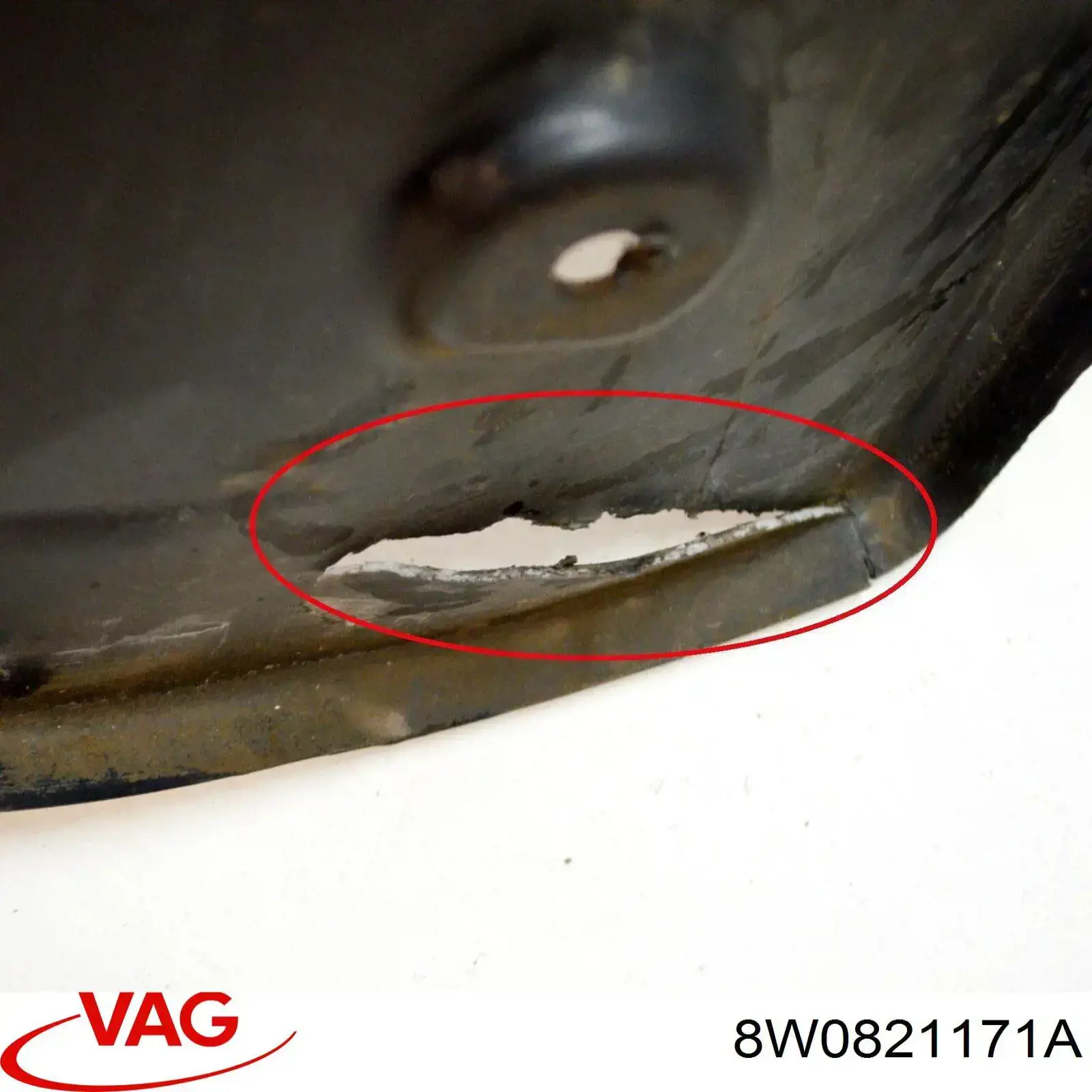 Guardalodos interior izquierdo, guardafango delantero VAG 8W0821171A