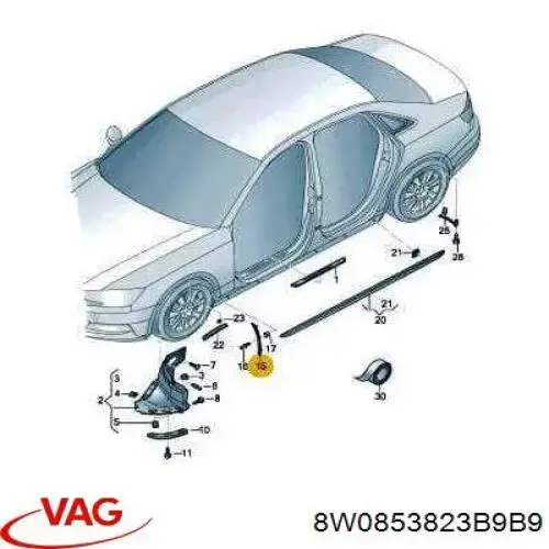 Paso de rueda delantero izquierdo trasero VAG 8W0853823B9B9 precio, desde 30,12 EUR