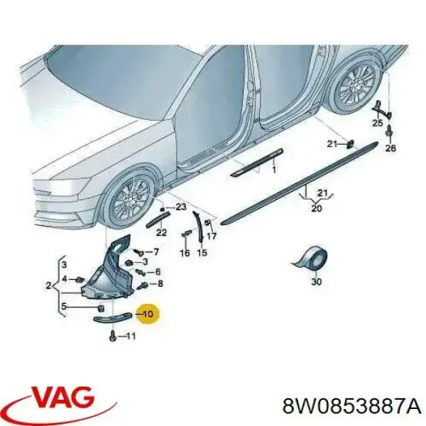 Guardalodos delantero izquierdo Prasco AD0263604 precio, desde 35,97 EUR