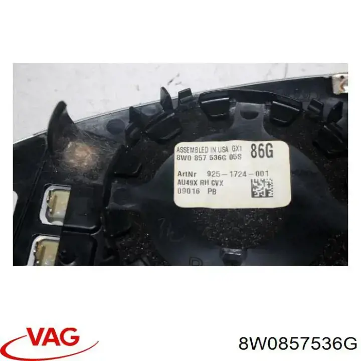 8W0857536G VAG Cristal de espejo retrovisor derecho