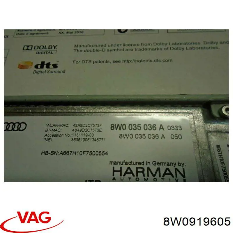 8W0919605 VAG