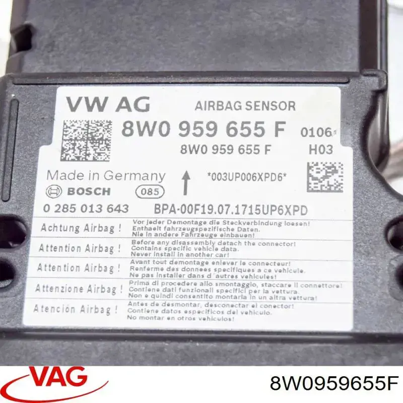 Módulo de control de airbag VAG 8W0959655F precio, desde 370,26 EUR