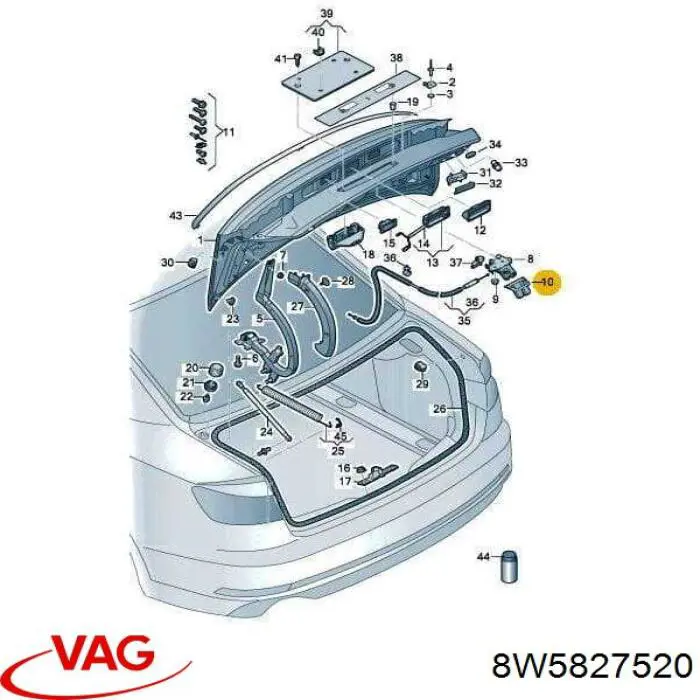 Comprar 8W5827520 VAG Tapa maletero